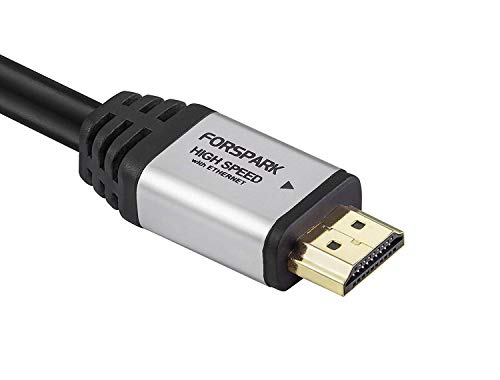 FORSPARK 4K HDMI Cable 50 Feet HDMI 2.0 - High Speed 18Gbps - Gold Plated Connectors - Compatible Ultra HD bluray Xbox PS4 ARC Ethernet and Audio Return - HDCP 2.2-26AWG