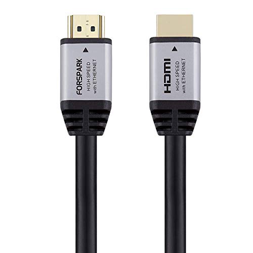 FORSPARK 4K HDMI Cable 33 Feet HDMI 2.0 - High Speed 18Gbps - Gold Plated Connectors - Compatible Ultra HD bluray Xbox PS4 ARC Ethernet Audio Return - HDCP 2.2-26AWG