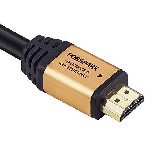 FORSPARK 4K HDMI Cable 40 Feet HDMI 2.0 - High Speed 18Gbps - Gold Plated Connectors - Compatible Ultra HD bluray Xbox PS4 ARC Ethernet Audio Return - HDCP 2.2-26AWG