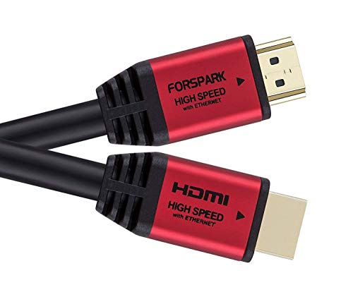 FORSPARK 4K HDMI Cable 30 Feet HDMI 2.0 - High Speed 18Gbps - Gold Plated Connectors - Compatible Ultra HD bluray Xbox PS4 ARC Ethernet Audio Return - HDCP 2.2-26AWG