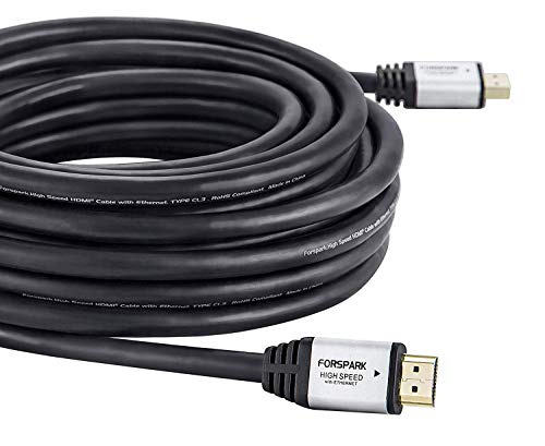 FORSPARK 4K HDMI Cable 45 Feet HDMI 2.0 - High Speed 18Gbps - Gold Plated Connectors - Compatible Ultra HD bluray Xbox PS4 ARC Ethernet Audio Return - HDCP 2.2-26AWG