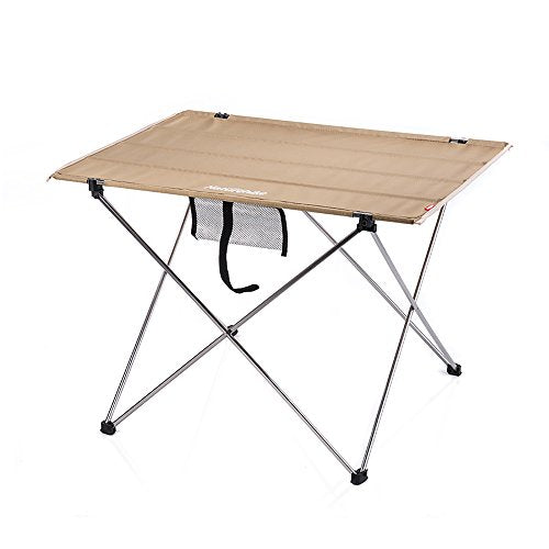 Naturehike Portable Picnic Table Aluminium Alloy Outdoor Foldable Table for Fishing Leisure (Khaki)