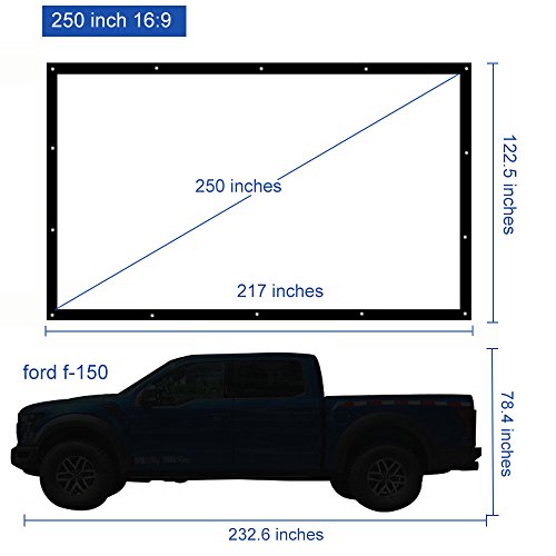 Projector Screen 250 Inch 16:9 Portable Outdoor Foldable Movie Screen