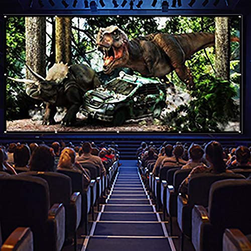 Projector Screen 250 Inch 16:9, Outdoor Portable Movie Screen Support Front and Rear Projection