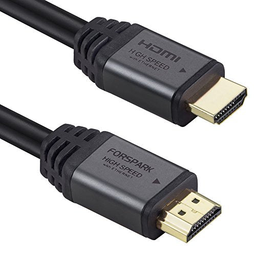 FORSPARK 4K HDR HDMI Cable 10 Feet HDMI 2.0 - High Speed 18Gbps - Gold Plated Connectors - Compatible Ultra HD bluray Xbox PS4 ARC Ethernet and Audio Return - HDCP 2.2-26AWG