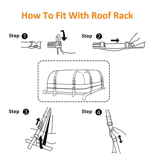 BOLTLINK Rooftop Cargo Carrier Bag, Waterproof Roof Bag with Heavy-Duty Wide Straps and Buckles,Easy to Install for Most Car,Vans and SUV