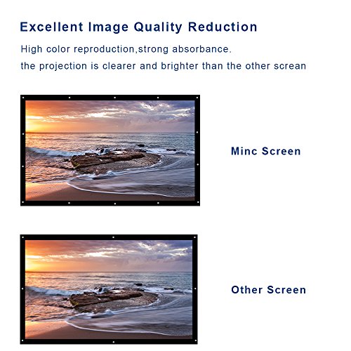 Projector Screen 100 Inch 16:9 Portable Movie Screen HD Projection Screen for Home Theater